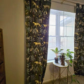 Indischer Baumwoll-Samtvorhang, Vogeldruck-Vorhang, Boho-Vorhang, Luxus-Vorhänge, Geschenk zur Wohnungserwärmung, buntes Dekor, grüne Farbe